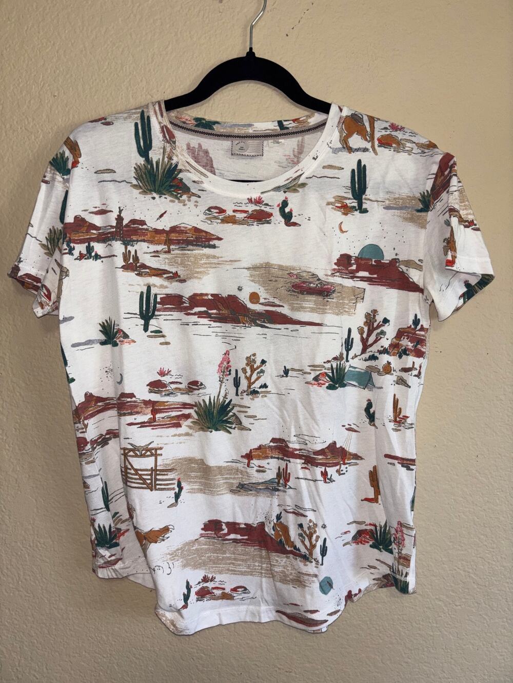 Anthropologie Moth Desert Landscape Graphic Tee Southwestern Cactus Shirt